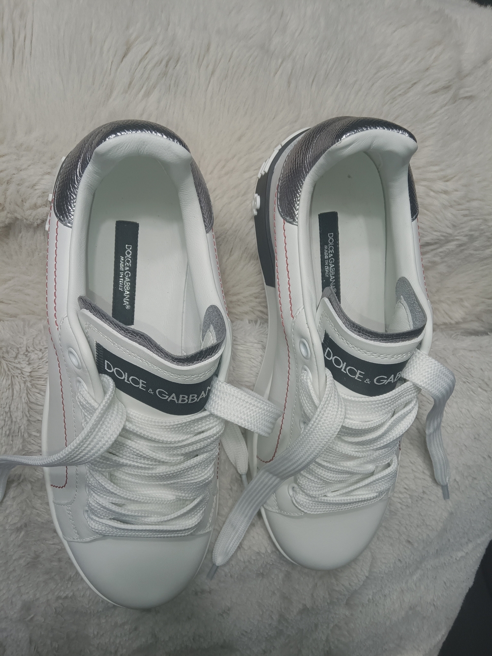 Dolce & Gabbana Women’s White Leather Low-Top Sneakers